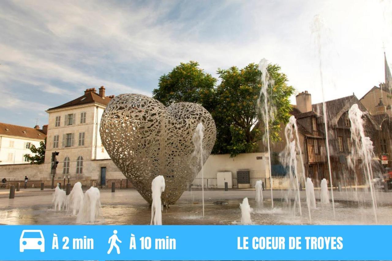 Joli Studio Meuble Tout Equipe Hyper Centre Wifi Troyes Exterior photo